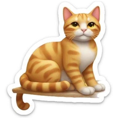 a cat taking the sun sticker