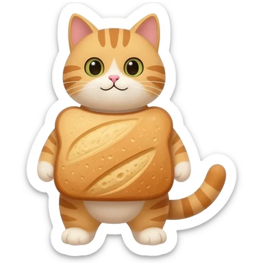 Gato con cuerpo de pan sticker