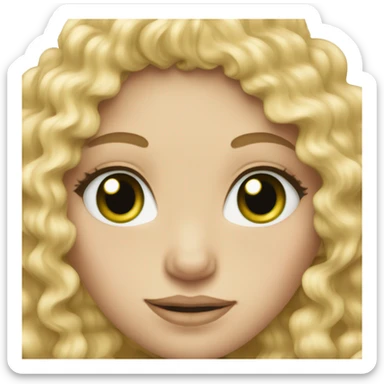green eyed blonde curly white skin girl sticker