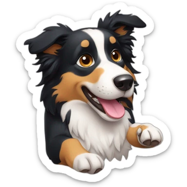 Border collie con la mano arriba sticker