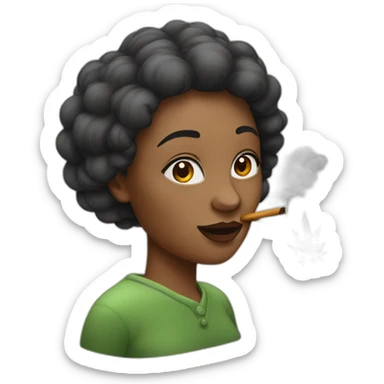 Woman smoking weed sticker