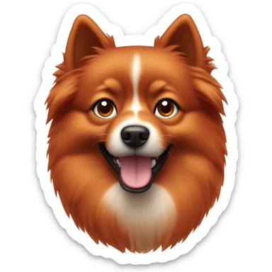 Red Spitz dog sticker