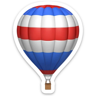 Globo aerostático rojo, blanco y azul sticker