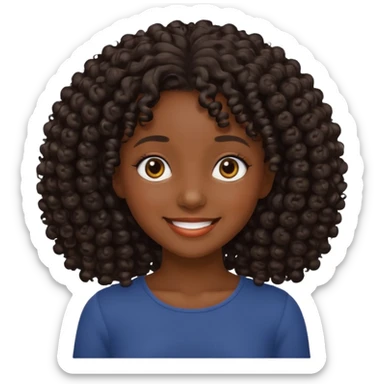 Una chica morena de cabello rizado no esponjado y color negro sticker