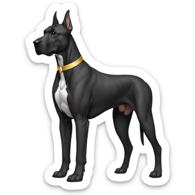 Black Male Great Dane with cropped ears in a show stance sticker