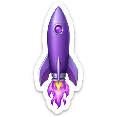 purple rocket purple flame sticker