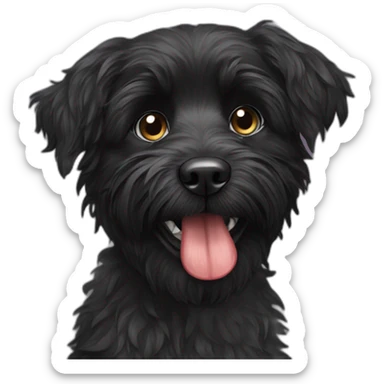 Black scruffy dog with binky in mouth sticker