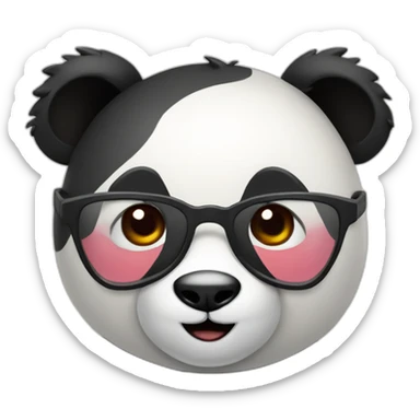 geek panda with heart sticker