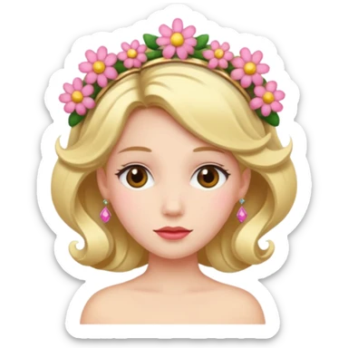 Princess with floral hairpin sticker