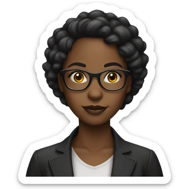 pretty black girl with glasses sticker