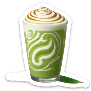 Matcha latte art sticker
