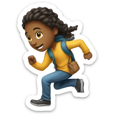 a white student making a step upstairs sticker