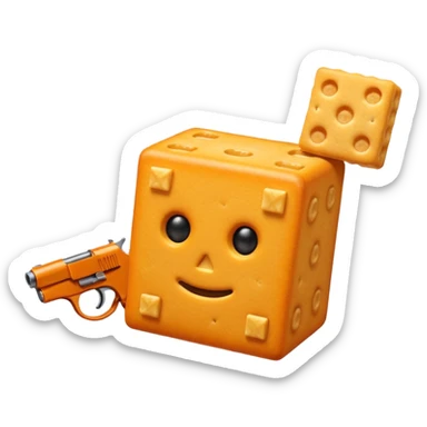 Cheez it cracker with a gun to its head sticker