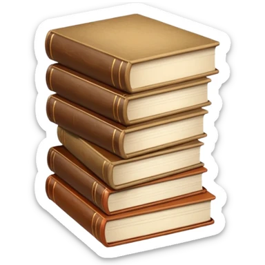 stack of books in beige tones sticker