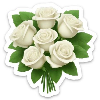 bouquet of white roses sticker
