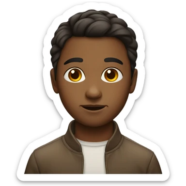 Middle part kid with unibrow  sticker