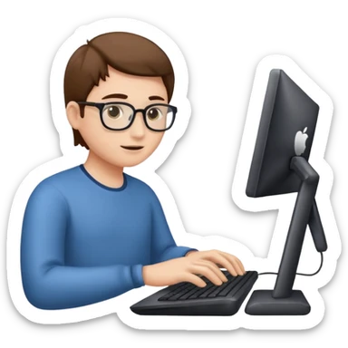 Trabajando computadora  sticker