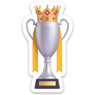 Europa League cup trophy, metallic silver and gold, simple and bold, no text sticker