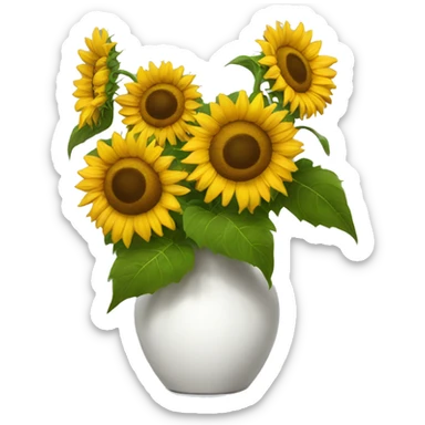 sunflowers in a white vase  sticker
