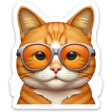orange cat wearing sunglasses, cool vibe sticker