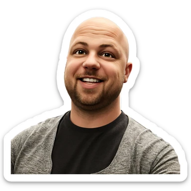 smiling bald man portrait sticker