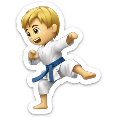 Karateka saludando sticker
