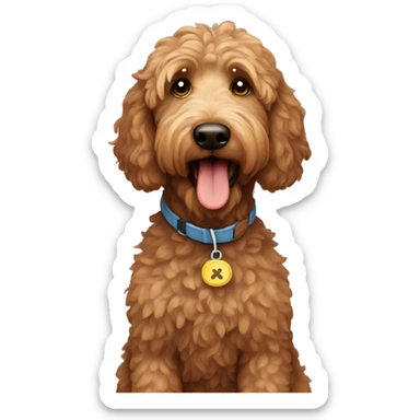 Brown golden doodle sticker