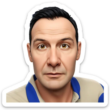 realistic male portrait with black hair sticker
