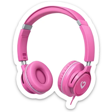pink headphones sticker