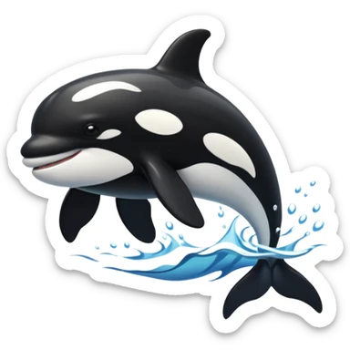 Make an orca swimming powerfully sticker