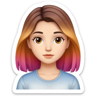 girl with ombre hair sticker