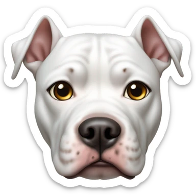 perra pitbull blanca  con ojos celestes  sticker