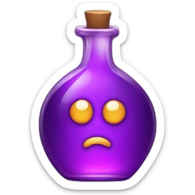 purple magic potion with the letter p written on it sticker