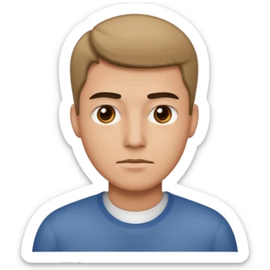 Guy standing straight face sticker