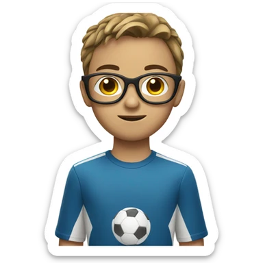 Boy with glasses playing sport sticker