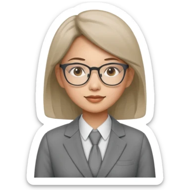 asian female accountant with eyeglasses sticker