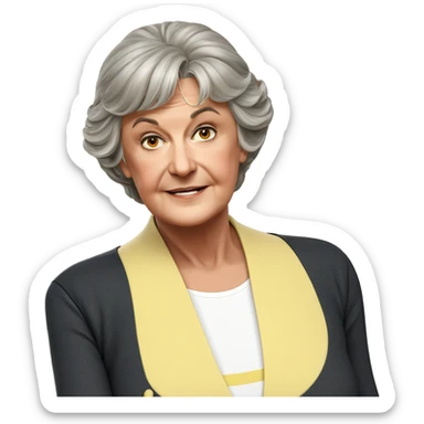 smiling elderly woman indoors sticker