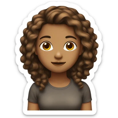 menina com cabelo cor castanho escuro, cabelo muito pequeno sticker