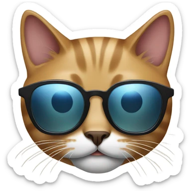 Cat with sunglasses sticker