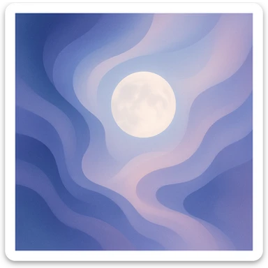 lunar flow, abstract, flowing shapes, moon-inspired, soft gradients, ethereal atmosphere sticker