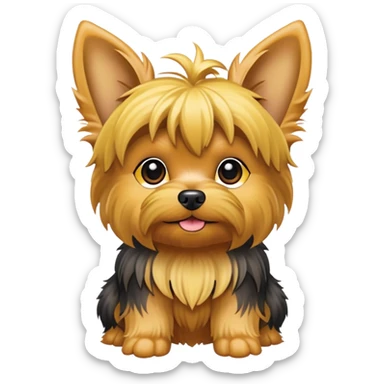 Yellow yorkie with pointy ears sticker