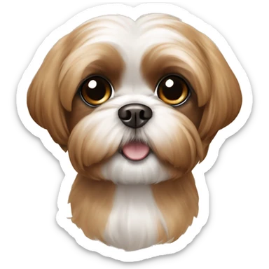 Caramel brown shih tzu with big eyes  sticker