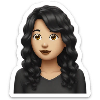 Wite colour and black hair  sticker