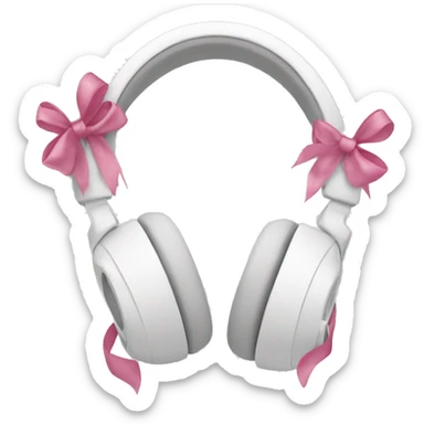 White headphone with bows sticker