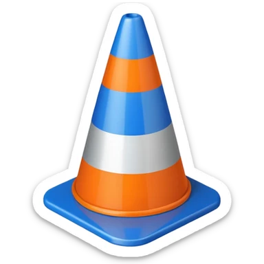 Warning Cone blue sticker
