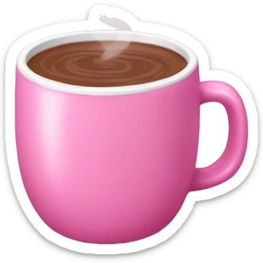 Pink mug with hot chocolate  sticker