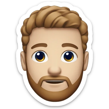 irish man blue eyes, brown short hair and short beard, wearing a smart navy blue jumper. torso sticker