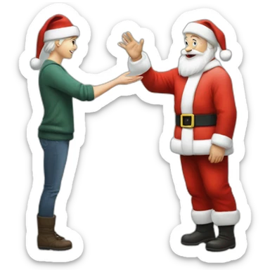 Full height Actively gesturing with hands pale skin Santa Claus sticker