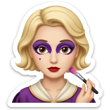 theater player doing make up sticker