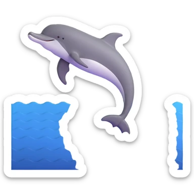 swimming dolphin in ocean waves sticker